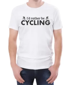 T-Junkie I'd Rather Be Cycling Men's White T-Shirt