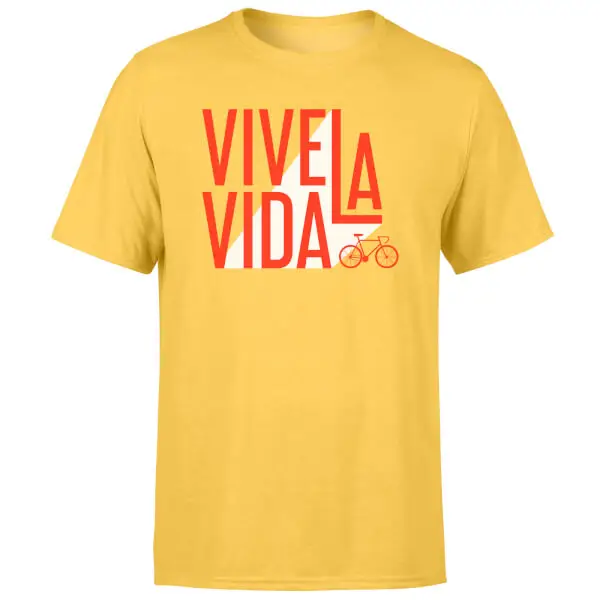 No Brand Vive La Vida Men's Yellow T-Shirt 1 No Brand Vive La Vida Men's Yellow T-Shirt