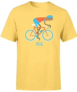 By IWOOT Slow And Steady Sloth Men's Yellow T-Shirt