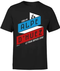 The Broom Wagon ALPE D'HUEZ Men's T-Shirt - Black