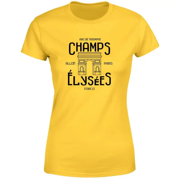 The Broom Wagon Champs Elysees Winner Women's T-Shirt - Yellow