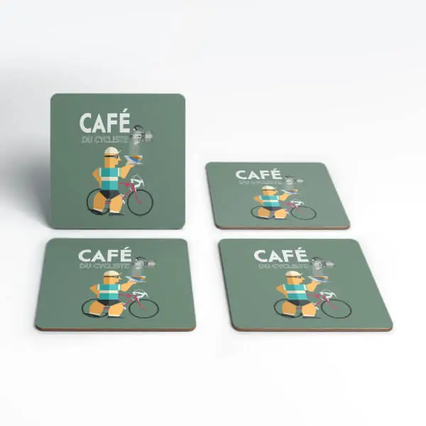 Decorsome Cafe Du Cycliste Coaster Set 1 Decorsome Cafe Du Cycliste Coaster Set