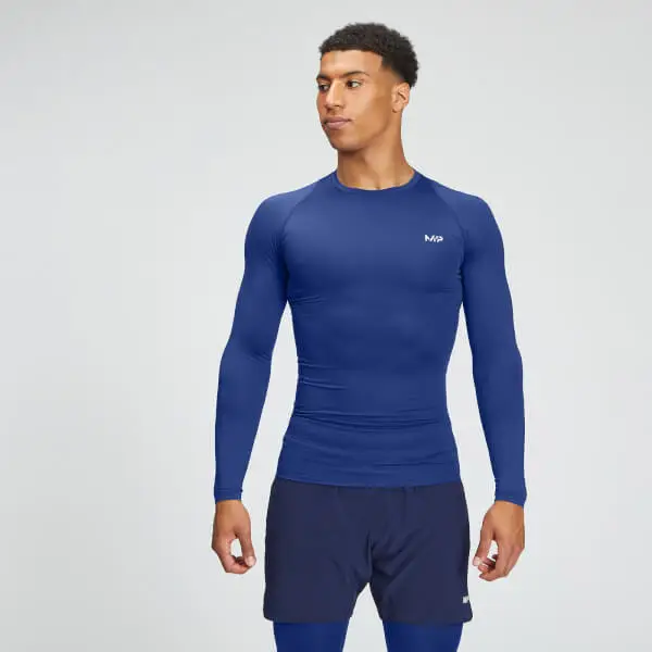 MP Men's Training Long Sleeve Baselayer - Intense Blue 1 MP Men's Training Long Sleeve Baselayer - Intense Blue