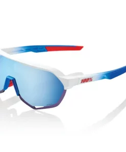 100% S2 Total Energies Sunglasses With HiPER Blue Multilayer Mirror Lens - Matt White/Metallic Blue