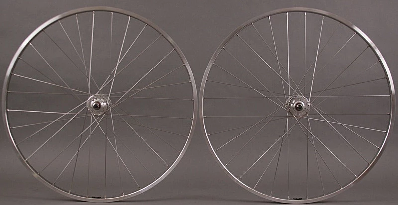 H Plus Son TB14 Silver Rims Fixed Gear Track Bike SingleSpeed Wheelset Wheels - Image 2