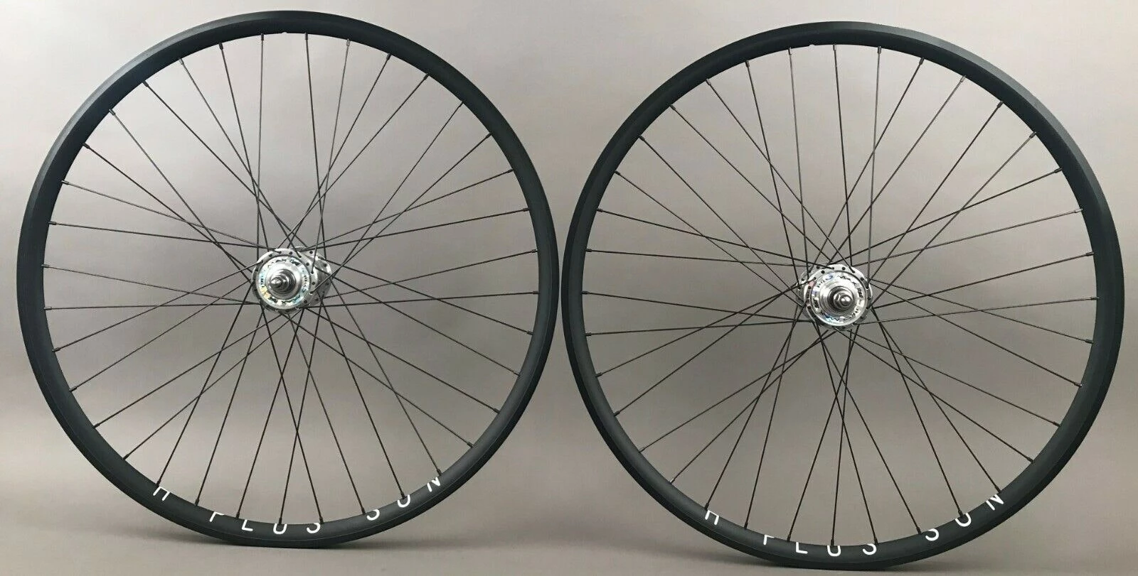 H Plus Son H + Son Archetype Black Rims Suzue Hubs Single Speed Track Bike Wheelset 36h