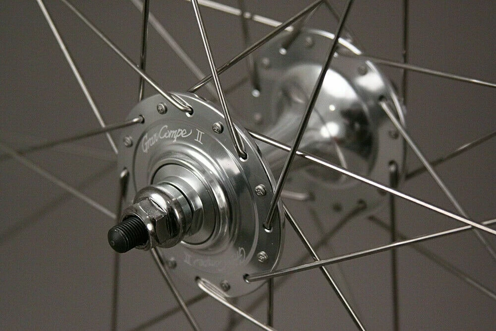 H Plus Son H + Son Archetype Silver Fixed Gear Gran Compe Track Hubs Wheels Dt Competition - Image 4