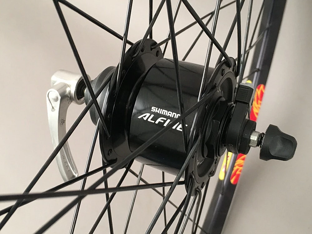 Black Heavy Duty Velocity Dyad 700c Shimano Hubs Dynamo Front 2020 - Image 3