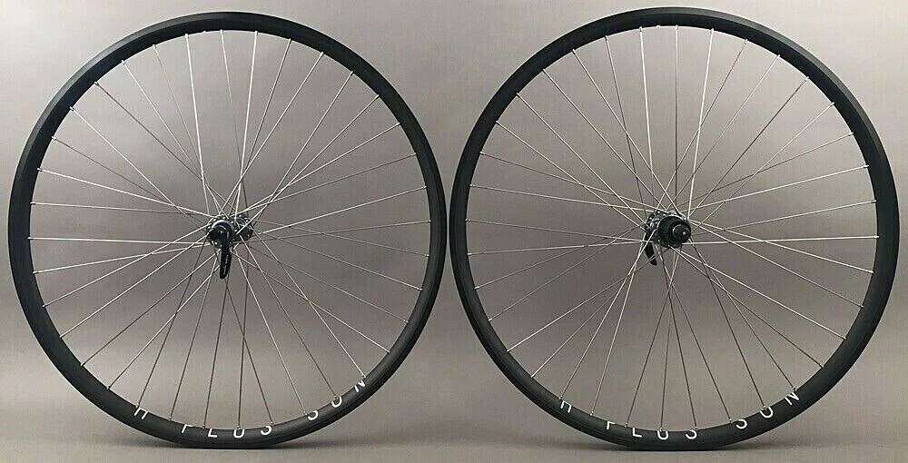 H Plus Son Archetype Black Rims Shimano 105 Hubs Road Bike Wheelset 36 Spoke