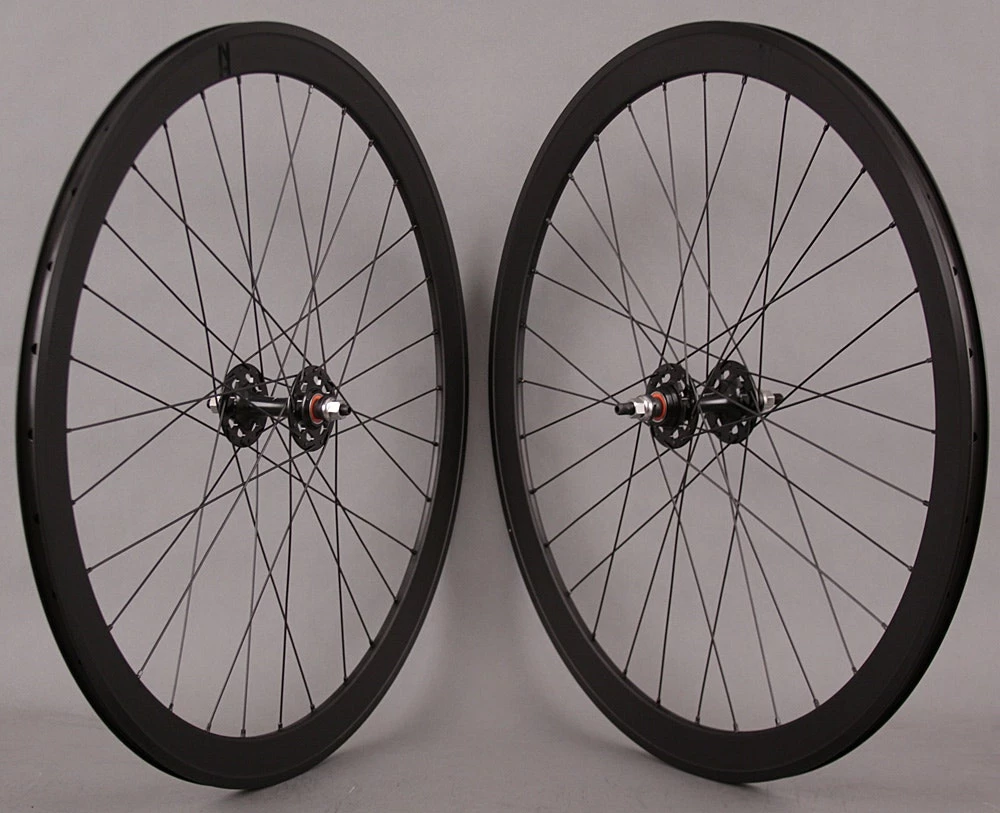 H Plus Son H Plus + Son SL42 Black Singlespeed Track Fixed Gear Bike Wheelset Wheels Fx/fx - Image 2