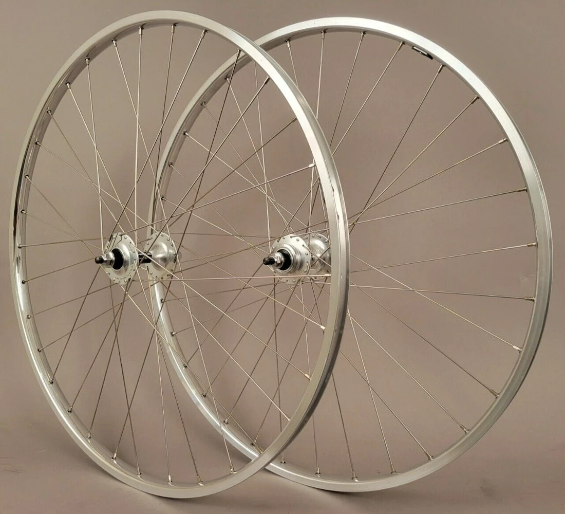 H Plus Son H + PLUS SON TB14 Silver MICHE Track Hubs Fixed Gear Wheels Wheelset FX/FX 32H - Image 2