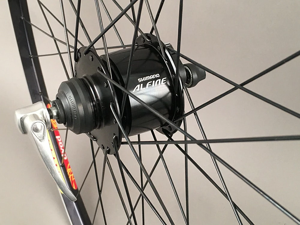 Black Heavy Duty Velocity Dyad 700c Shimano Hubs Dynamo Front 2020 - Image 5