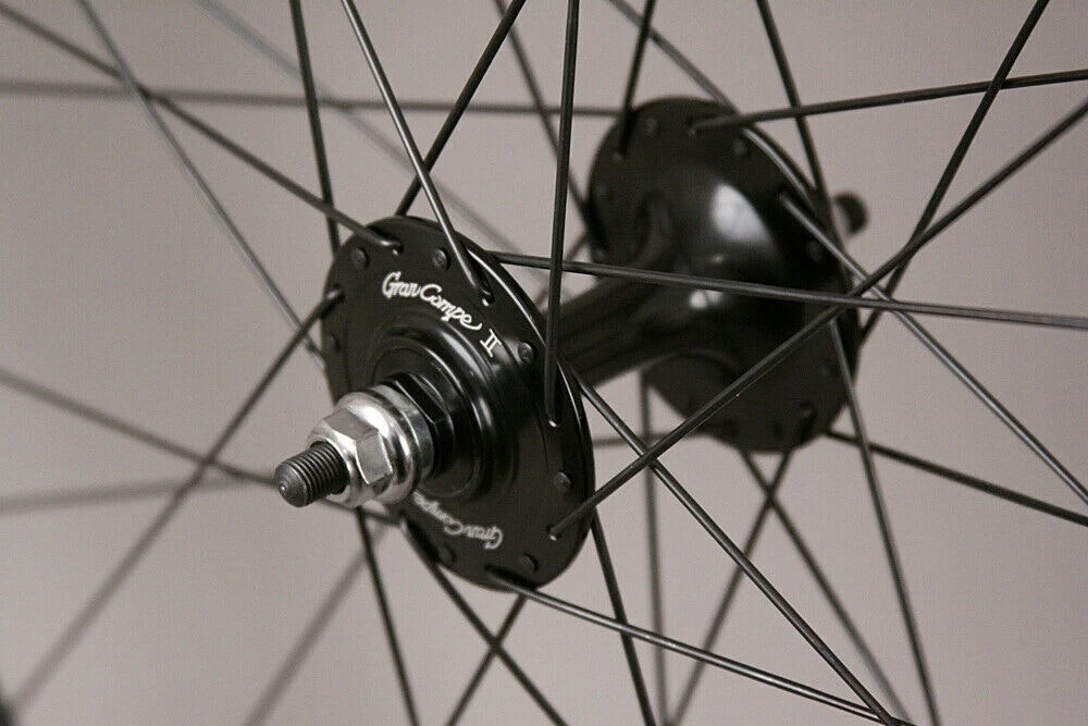 H Plus Son H + Son Archetype Black Rims Gran Compe Hubs Track Bike Fixed Gear Wheelset - Image 5