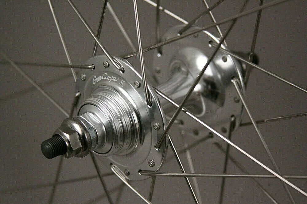 H Plus Son H + Son Archetype Silver Fixed Gear Gran Compe Track Hubs Wheels Dt Competition - Image 6