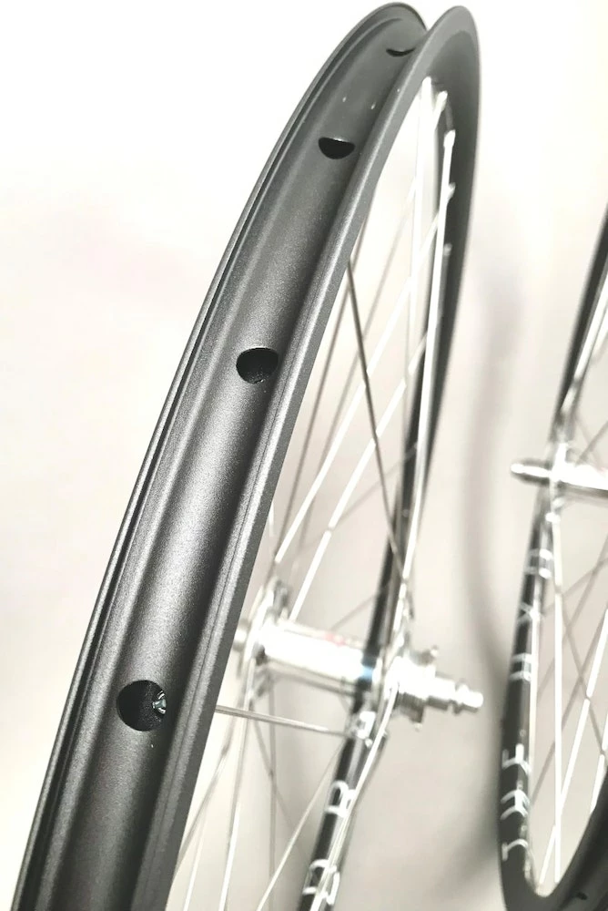 H Plus Son H + Plus Son Hydra Grey Rims Track Fixed Gear Bike Wheelset 28h Phil Wood Hubs - Image 5
