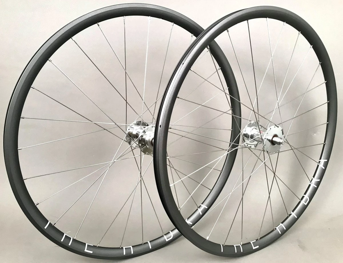 H Plus Son H + Plus Son Hydra Grey Rims Track Fixed Gear Bike Wheelset 28h Phil Wood Hubs - Image 2