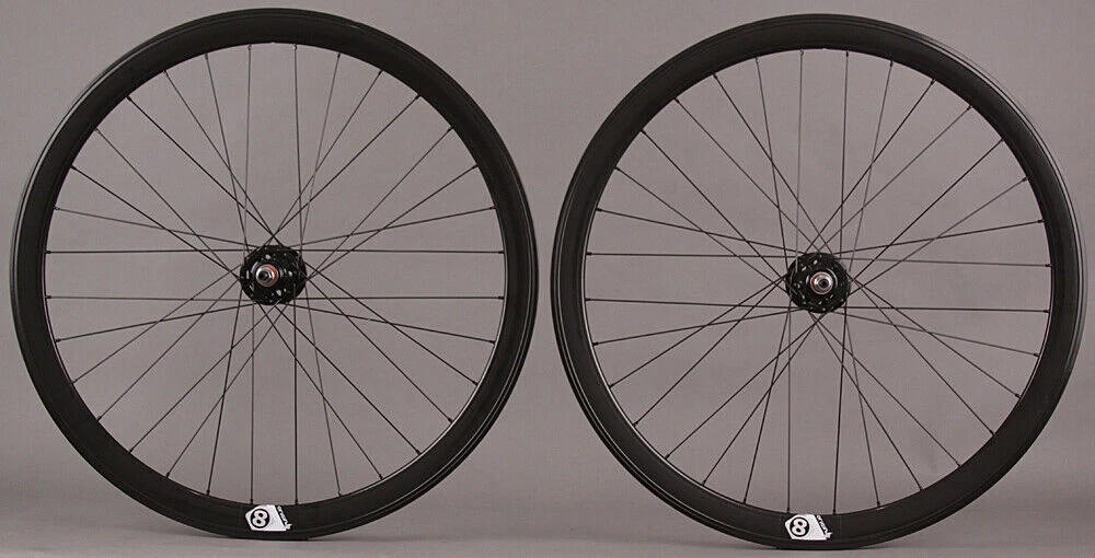 Origin-8 Fixed Gear Track Bike Wheelset 42mm Deep Aero Rims Formula Fx/Fx Hub All Black